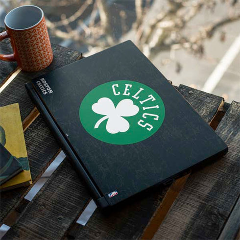 NBA Boston Celtics Black Secondary Logo MSI GS65 Stealth Laptop Skin