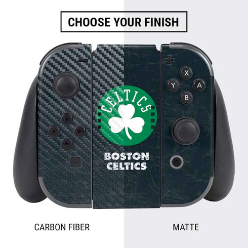 NBA Boston Celtics Black Secondary Logo Nintendo Switch Bundle Skin