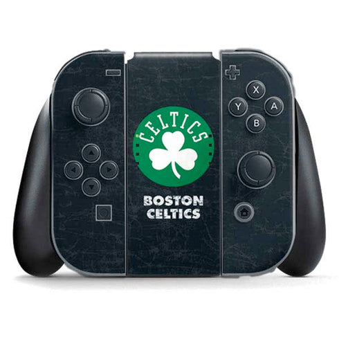 NBA Boston Celtics Black Secondary Logo Nintendo Switch (2017-2021) Joy-Con Controller Skin