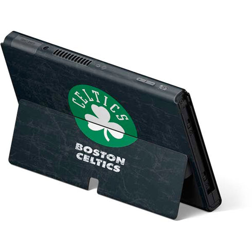 NBA Boston Celtics Black Secondary Logo Nintendo Switch OLED (2021) Skin