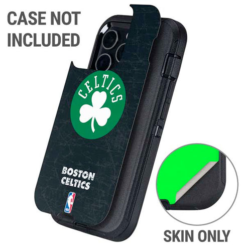 NBA Boston Celtics Black Secondary Logo Otterbox Defender iPhone Skin