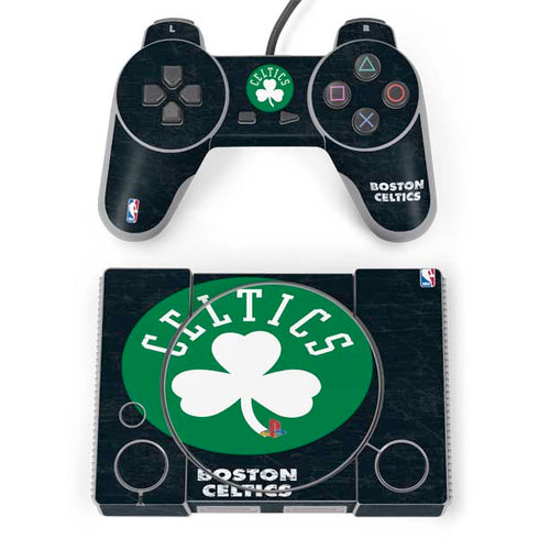 NBA Boston Celtics Black Secondary Logo PlayStation Classic Bundle Skin