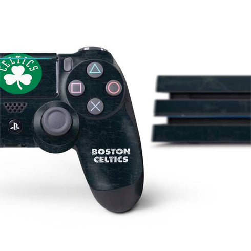 NBA Boston Celtics Black Secondary Logo PS4 Pro Bundle Skin