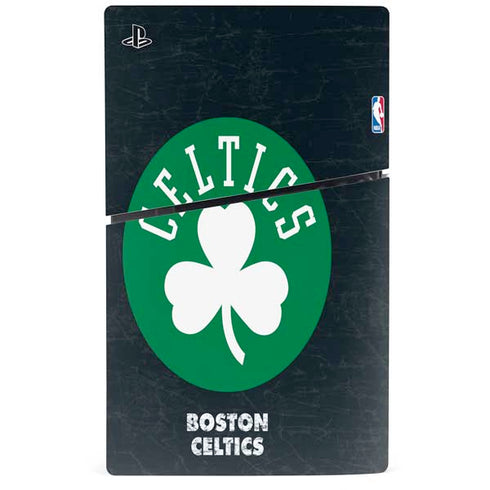 NBA Boston Celtics Black Secondary Logo PS5 Slim Disk Bundle Skin