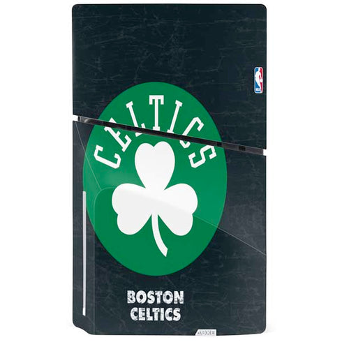 NBA Boston Celtics Black Secondary Logo PS5 Slim Disk Console Skin