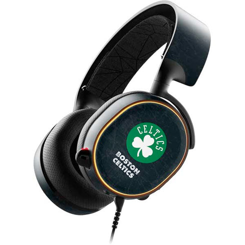 NBA Boston Celtics Black Secondary Logo SteelSeries Arctis 5 Skin
