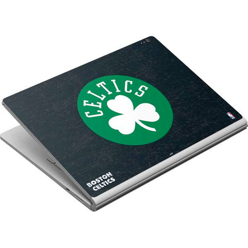 NBA Boston Celtics Black Secondary Logo Surface Book Skin