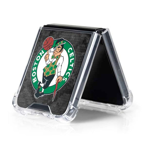 NBA Boston Celtics Dark Rust Galaxy Z Flip5 5G Clear Case