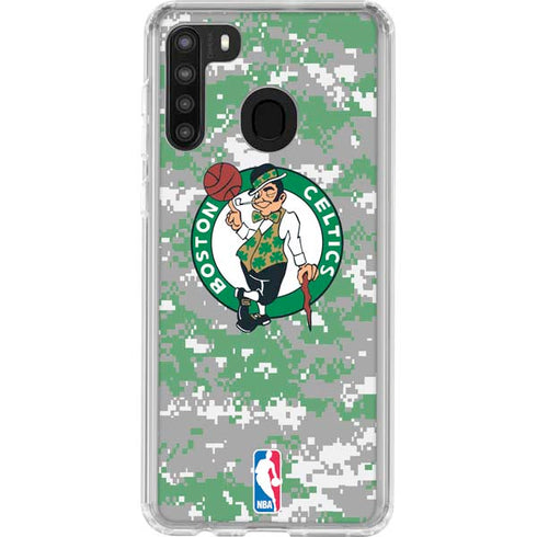 NBA Boston Celtics Digi Camo Galaxy A21 Clear Case