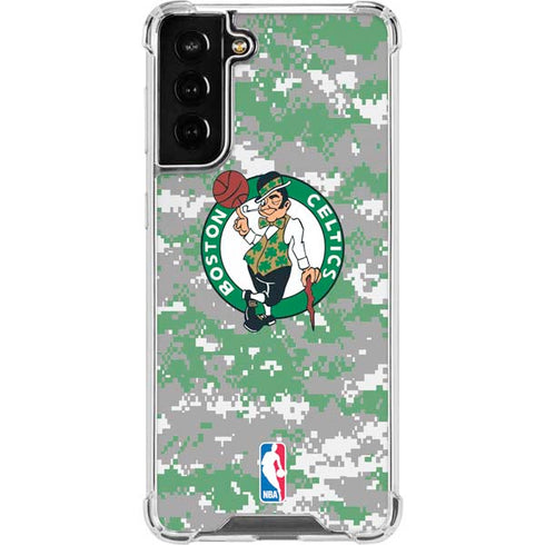NBA Boston Celtics Digi Camo Galaxy S21 FE Clear Case