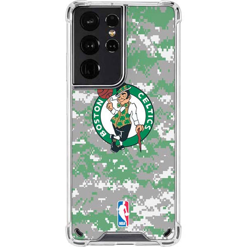 NBA Boston Celtics Digi Camo Galaxy S21 Ultra 5G Clear Case