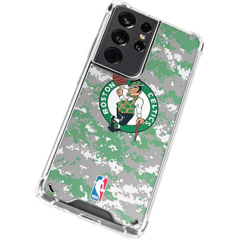 NBA Boston Celtics Digi Camo Galaxy S21 Ultra 5G Clear Case