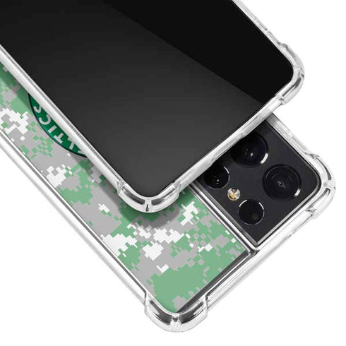 NBA Boston Celtics Digi Camo Galaxy S21 Ultra 5G Clear Case
