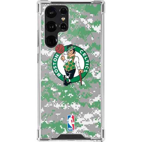 NBA Boston Celtics Digi Camo Galaxy S22 Ultra Clear Case