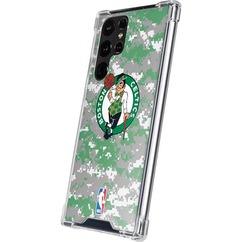 NBA Boston Celtics Digi Camo Galaxy S22 Ultra Clear Case