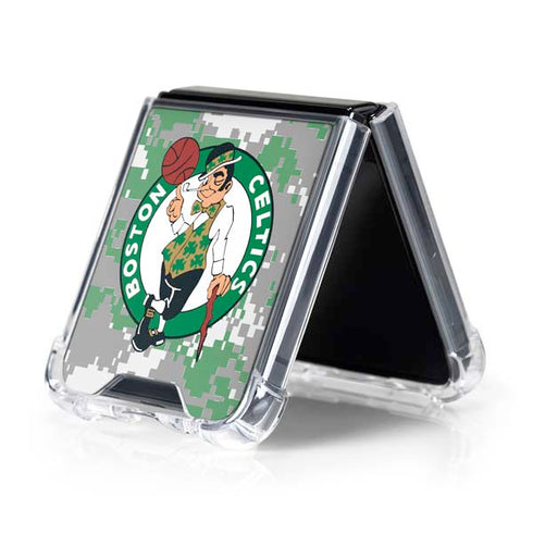 NBA Boston Celtics Digi Camo Galaxy Z Flip5 5G Clear Case