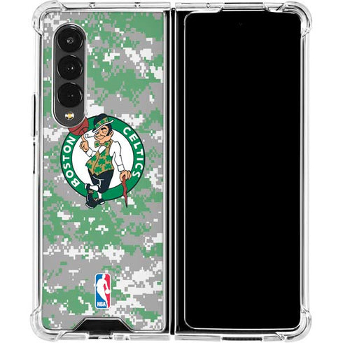 NBA Boston Celtics Digi Camo Galaxy Z Fold4 5G Clear Case