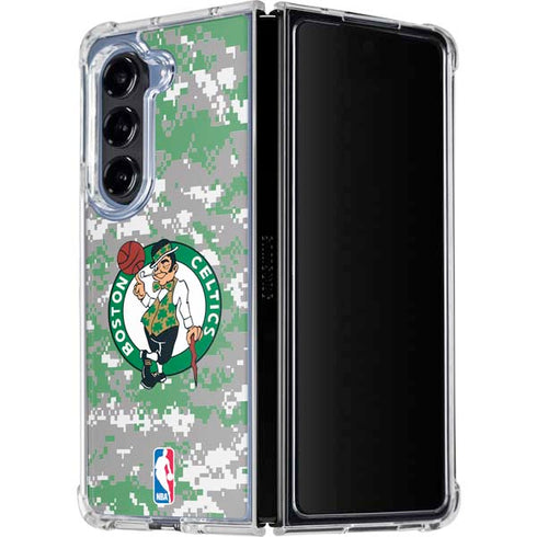 NBA Boston Celtics Digi Camo Galaxy Z Fold5 5G Clear Case