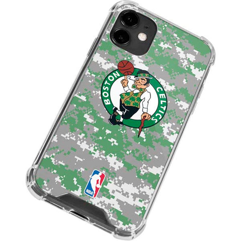 NBA Boston Celtics Digi Camo iPhone 12 Clear Case