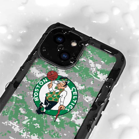 NBA Boston Celtics Digi Camo iPhone 13 Mini Waterproof Case