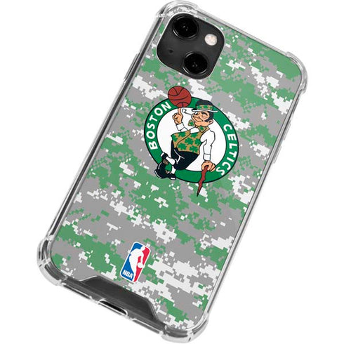 NBA Boston Celtics Digi Camo iPhone 14 Clear Case