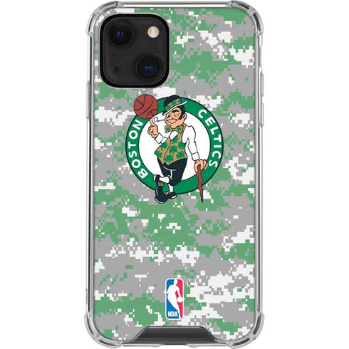 NBA Boston Celtics Digi Camo iPhone 15 Plus Clear Case
