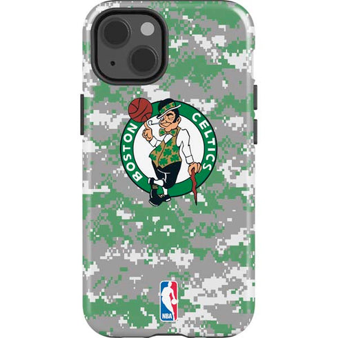 NBA Boston Celtics Digi Camo iPhone 15 Impact Case