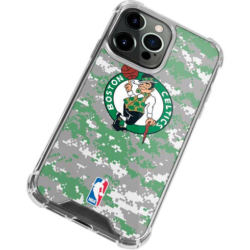 NBA Boston Celtics Digi Camo iPhone 15 Pro Clear Case