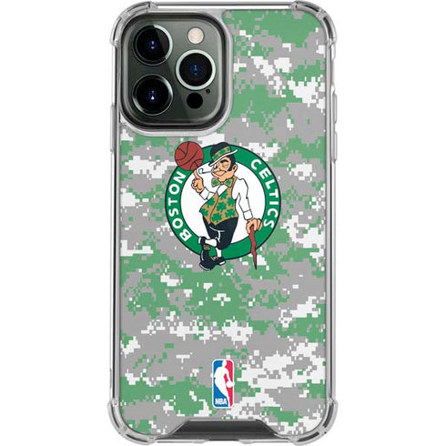 NBA Boston Celtics Digi Camo iPhone 14 Pro Max Clear Case
