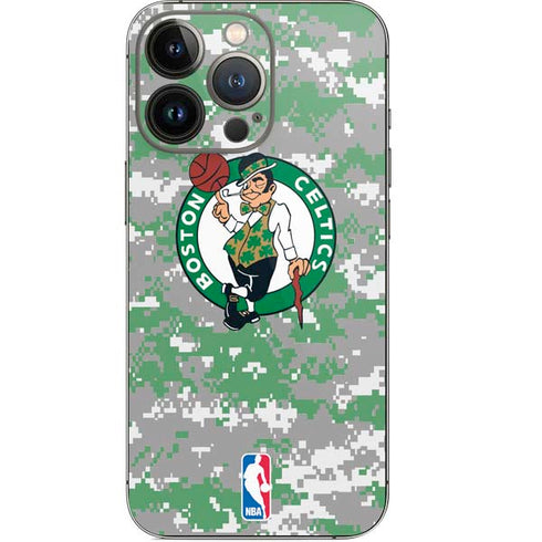 NBA Boston Celtics Digi Camo iPhone 14 Pro Skin