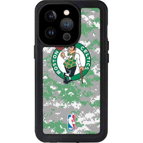 NBA Boston Celtics Digi Camo iPhone 14 Pro Waterproof Case