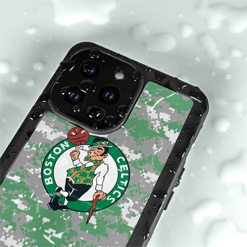 NBA Boston Celtics Digi Camo iPhone 14 Pro Waterproof Case