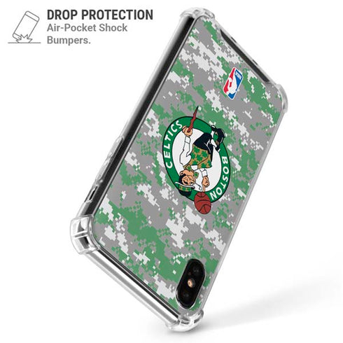 NBA Boston Celtics Digi Camo iPhone XS Max Clear Case