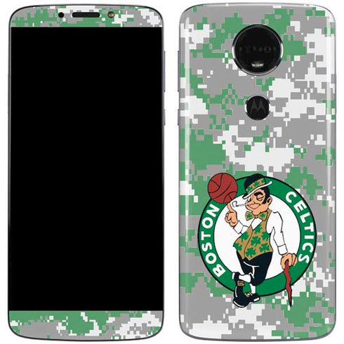 NBA Boston Celtics Digi Camo Moto E5 Plus Skin