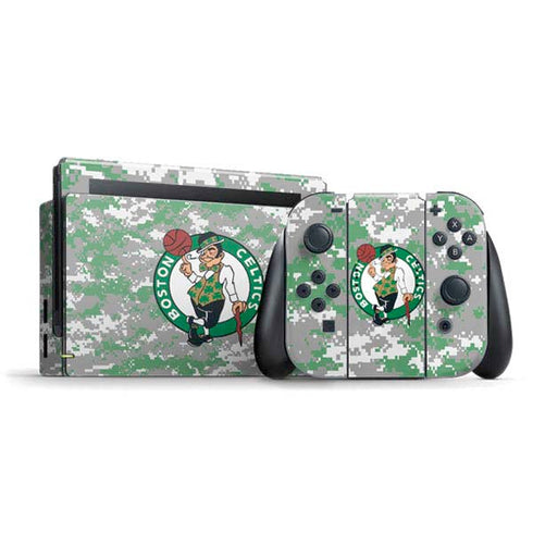 NBA Boston Celtics Digi Camo Nintendo Switch Bundle Skin