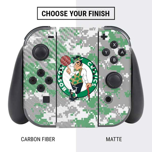 NBA Boston Celtics Digi Camo Nintendo Switch Bundle Skin