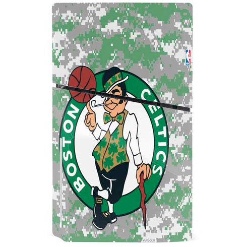 NBA Boston Celtics Digi Camo PS5 Slim Disk Console Skin