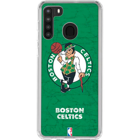 NBA Boston Celtics Green Primary Logo Galaxy A21 Clear Case