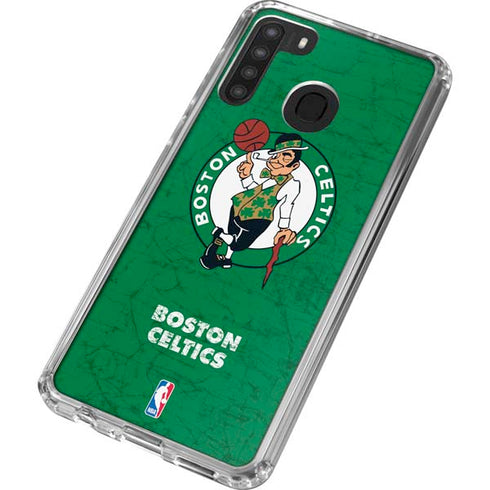 NBA Boston Celtics Green Primary Logo Galaxy A21 Clear Case