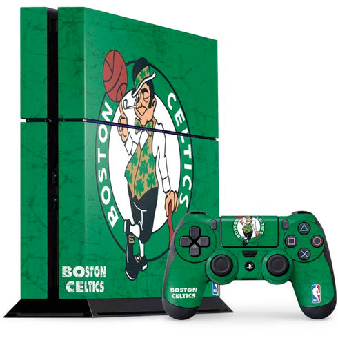 NBA Boston Celtics Green Primary Logo PS4 Console and Controller Bundle Skin