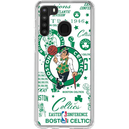 NBA Boston Celtics Historic Blast Galaxy A21 Clear Case