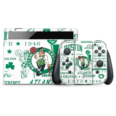 NBA Boston Celtics Historic Blast Nintendo Switch OLED (2021) Skin