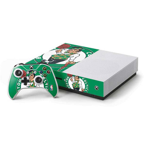 NBA Boston Celtics Large Logo Xbox One S Console and Controller Bundle Skin