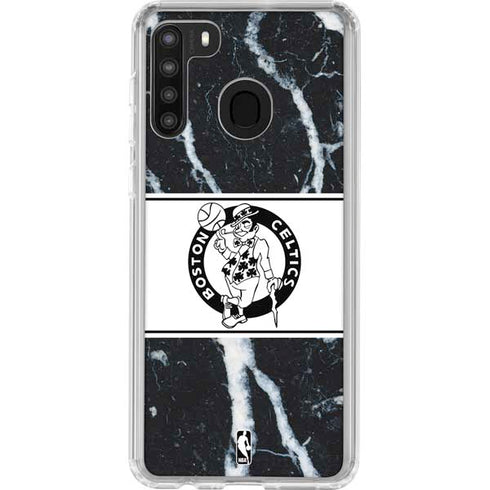 NBA Boston Celtics Marble Galaxy A21 Clear Case