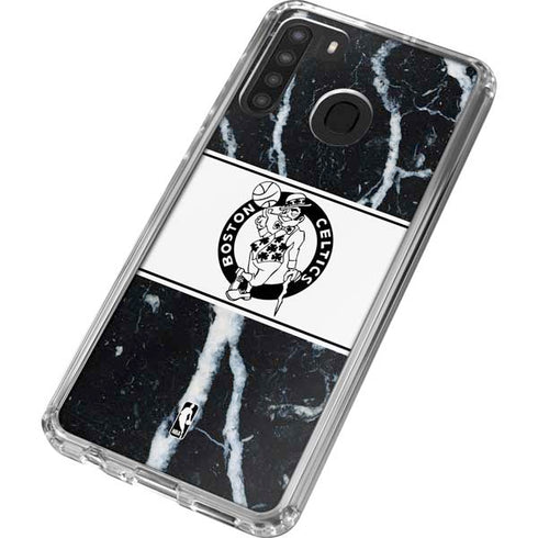 NBA Boston Celtics Marble Galaxy A21 Clear Case