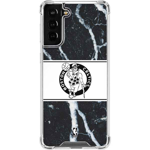 NBA Boston Celtics Marble Galaxy S21 FE Clear Case
