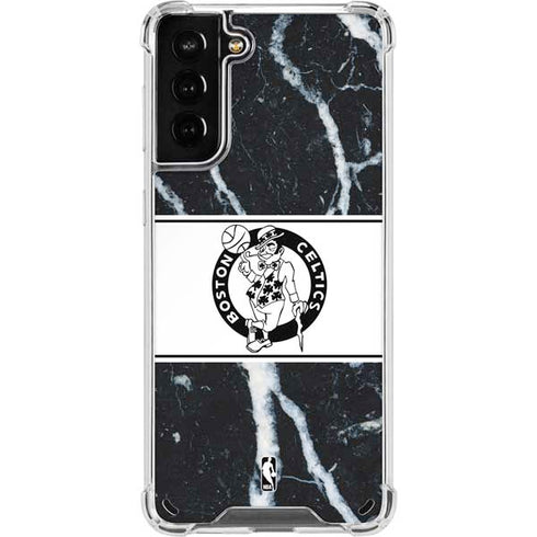 NBA Boston Celtics Marble Galaxy S21 Plus 5G Clear Case