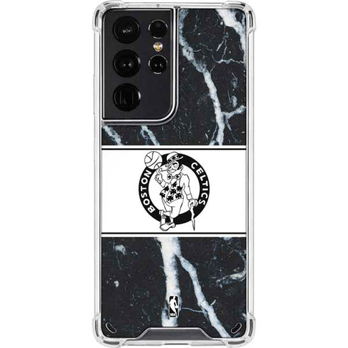 NBA Boston Celtics Marble Galaxy S21 Ultra 5G Clear Case
