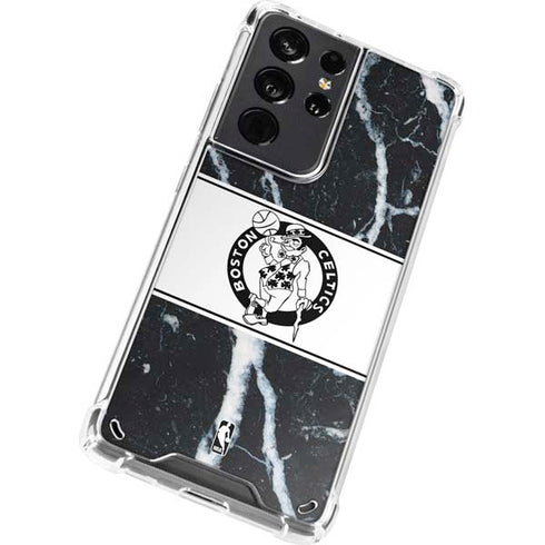 NBA Boston Celtics Marble Galaxy S21 Ultra 5G Clear Case