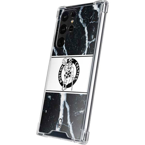 NBA Boston Celtics Marble Galaxy S22 Ultra Clear Case